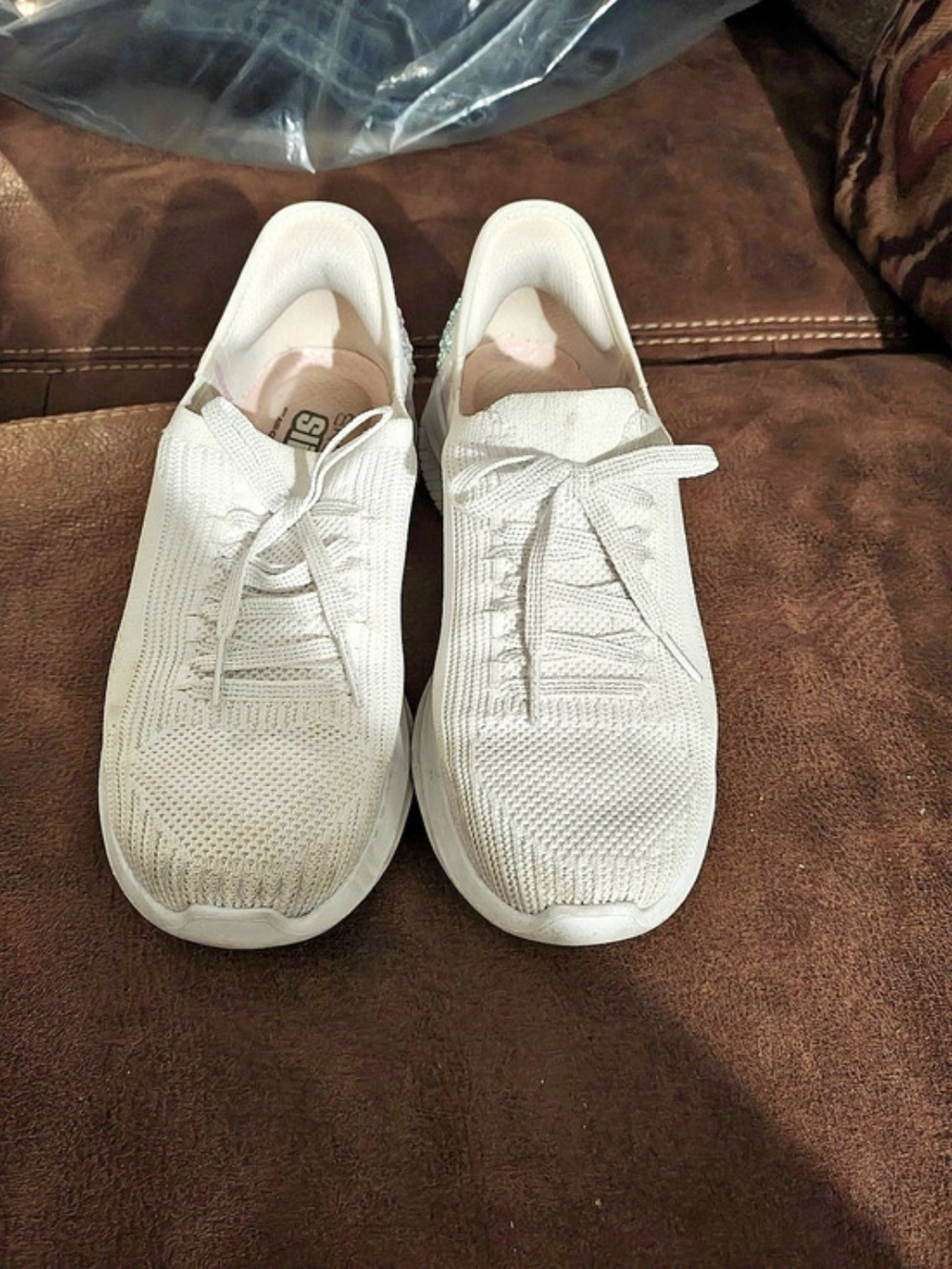 Skechers Hands Free Slip-ins: Summits - Brilliant Shine White Sneakers